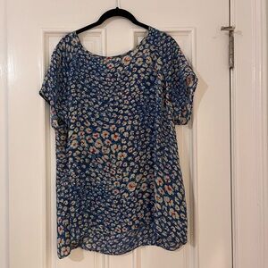 Floral Blue Women's Top